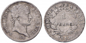 Napoleone (1804-1814) Torino - Franco 1812 - Gig. 52 AG (g 4,90) RRRR Graffi al D/ e macchie al R/ 
qBB