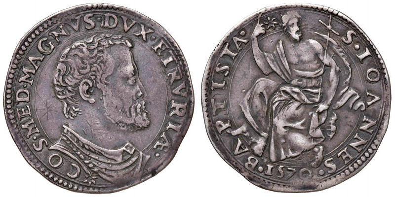 FIRENZE Cosimo I (1537-1574) Testone 1570 - MIR 168/1 AG (g 9,20)
qBB/BB