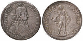 FIRENZE Ferdinando II (1621-1670) Piastra 1629 - MIR 291/1 AG (g 32,48) Minima traccia d’appiccagnolo ed una modesta porosità tipica dell’emissione, c...