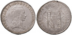 FIRENZE Ferdinando III (1790-1801) Francescone 1799 - MIR 405/8 AG (g 27,32) Difetto di conio al bordo
BB+