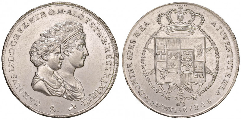 Carlo Ludovico e Maria Luigia (1803-1807) Mezza dena 1804 - MIR 426/2 AG (g 19,6...