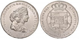 Carlo Ludovico e Maria Luigia (1803-1807) Mezza dena 1804 - MIR 426/2 AG (g 19,69) RR Conservazione eccezionale
FDC