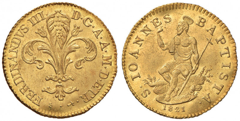 FIRENZE Ferdinando III (1814-1824) Fiorino 1821 - MIR 434/2 AU (g 3,50) RRR Dall...