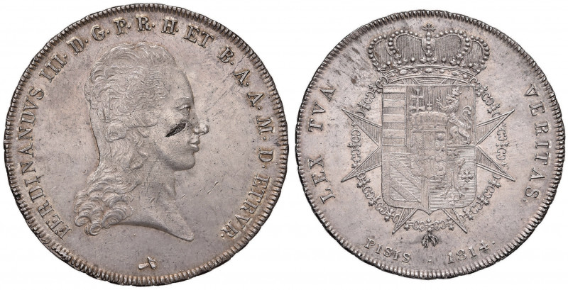 FIRENZE Ferdinando III (1814-1824) Francescone 1814 - MIR 435/1 AG (g 27,30) Dal...