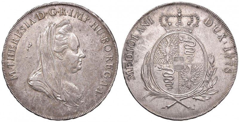 MILANO Maria Teresa (1740-1780) Scudo 1778 - MIR 436/1 AG (g 23,12)
BB+