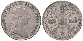 MILANO Giuseppe II (1780-1790) Crocione 1789 - MIR 459/4 AG (g 29,56) Graffietti marginali di conio al R/
BB+/qSPL