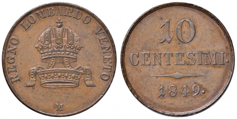 MILANO Francesco Giuseppe (1848-1859) 10 Centesimi 1849 - Pag. 239; Mont. 457 CU...
