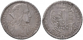 NAPOLI Carlo II (1674-1700) Ducato 1689 Bordo a treccia con riga in mezzo - Magliocca 6 AG (g 25,00) Leggermente porosa al D/, graffi di conio al R/, ...