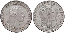 NAPOLI Ferdinando IV (1759-1798) Piastra 1796 - Magliocca 258 AG (g 27,47) Graffi di conio. Screpolatura e graffi al D/
SPL
