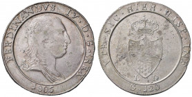 NAPOLI Ferdinando IV (1759-1816) Piastra 1805 - Magliocca 392 AG (g 27,48) Difetto al bordo. Graffi di conio al R/
qBB
