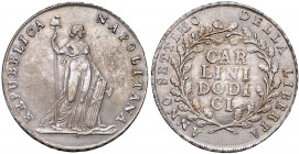 NAPOLI Repubblica napoletana (1799) Piastra A. VII - Magliocca 373 AG (g 27,57) Esemplare di ottima qualità per questo tipo di moneta
SPL+