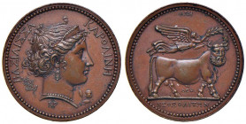 NAPOLI Murat (1808-1815) Medaglia Carolina Murat - Opus: Brenet - D’Auria 81 AE (g 5,88 - Ø 22 mm) R 
qFDC