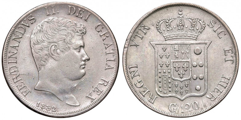 NAPOLI Ferdinando II (1830-1859) Piastra 1832 - Magliocca 537 AG (g 27,54) Colpi...