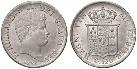 NAPOLI Ferdinando II (1830-1859) Piastra 1834 - Magliocca 539 AG (g 27,32) Minimi colpetti al bordo, segnetti al D/
qFDC/FDC