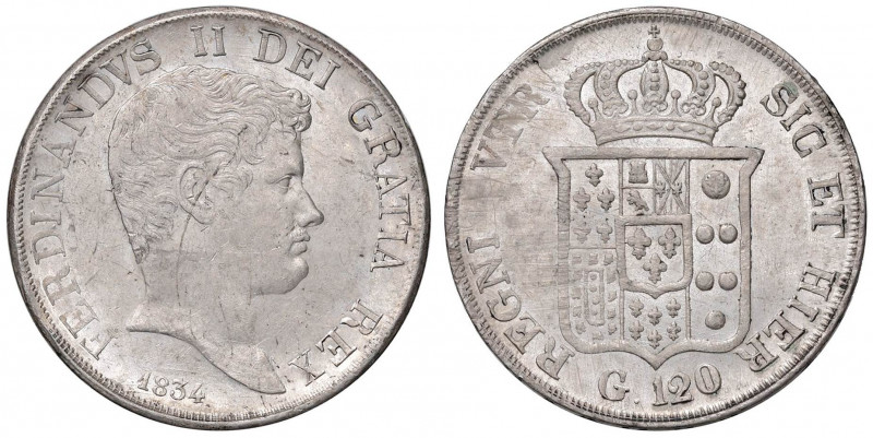 NAPOLI Ferdinando II (1830-1850) Piastra 1834 - Magliocca 539 AG (g 27,56) Graff...