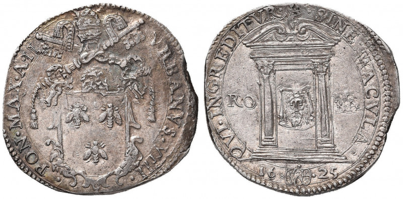 Urbano VIII (1623-1644) Testone 1625 A. II Giubileo - Munt. 48 AG (g 9,61) Consu...