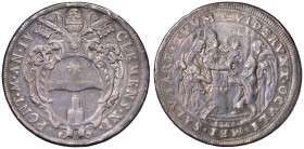Clemente XI (1700-1721) Piastra 1704 A. IV - Munt. 43 AG (g 30,75) Da montatura. Pesantemente lucidata
B