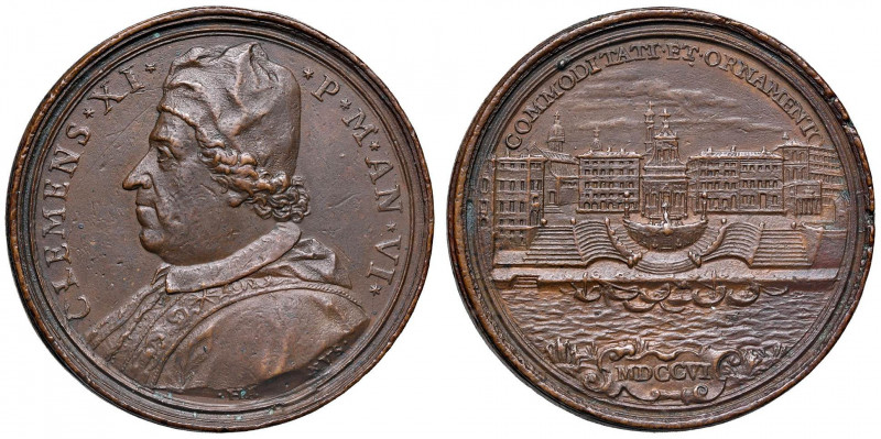 Clemente XI (1700-1721) Medaglia A. VI 1706 - Opus: Hamerani - AE (g 21,88 - Ø 3...