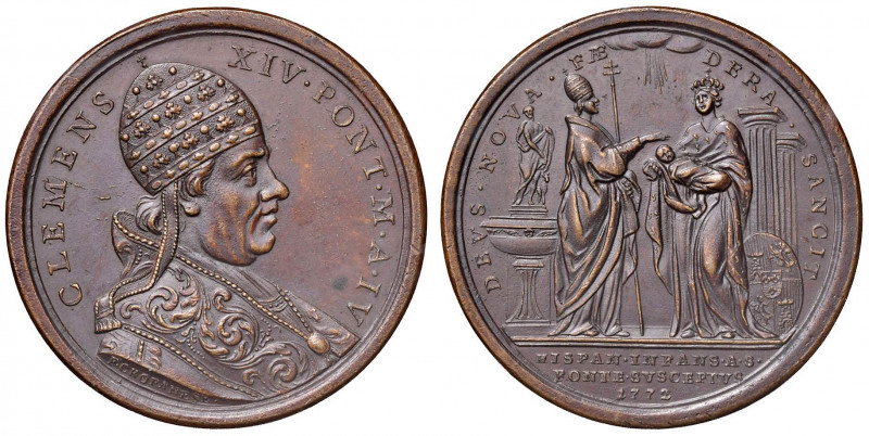 Clemente XIV (1769-1774) Medaglia A. IV 1772 - Opus: Cropanese - AE (g 16,15 - Ø...