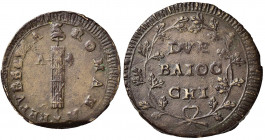 Repubblica Romana (1798-1799) Ancona - 2 Baiocchi - Munt. 24 CU (g 18,00) Modeste debolezze di conio
SPL