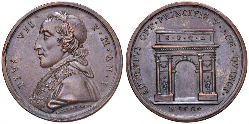 Pio VII (1800-1823) Medaglia 1800 A. I - Opus: Hamerani - AE (g 32,40 - Ø 42 mm)...