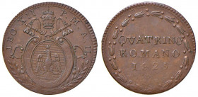 Leone XII (1823-1829) Quattrino 1825 A. II - Nomisma 327 CU (g 2,32) Debolezza di conio ma bell’esemplare
SPL