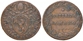 Pio VIII (1829-1830) Quattrino 1829 A. I - Nomisma 342 CU (g 2,25)
BB+