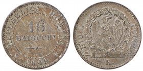 Repubblica romana (1848-1849) 16 Baiocchi 1849 - Gig. 2 MI (g 7,93) Argentatura non omogenea
SPL/SPL+