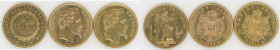 FRANCIA Lotto di tre monete da 20 franchi come da foto - AU 
SPL-qFDC
