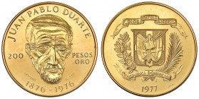 REPUBBLICA DOMINICANA 200 Pesos 1976 - KM 47 AU (g 31,05) 100° della morte di Juan Pablo Duarte
FDC