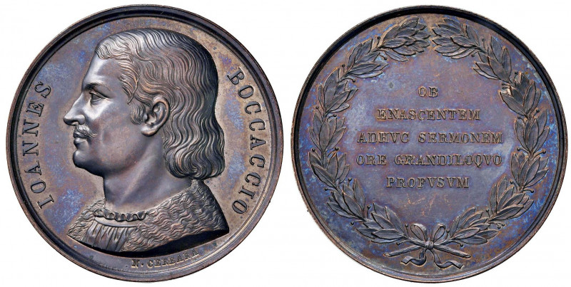 Serie degli uomini illustri - Giovanni Boccaccio - Medaglia - Opus: Cerbara - AE...