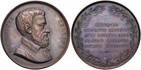 Serie degli uomini illustri - Benvenuto Cellini - Medaglia - Opus: Girometti - AE (g 47,43 - Ø 40 mm) Contromarca testina di Minerva al bordo, coniazi...