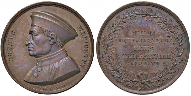 Serie degli uomini illustri - Cosimo de Medici - Medaglia - Opus: Girometti - AE...