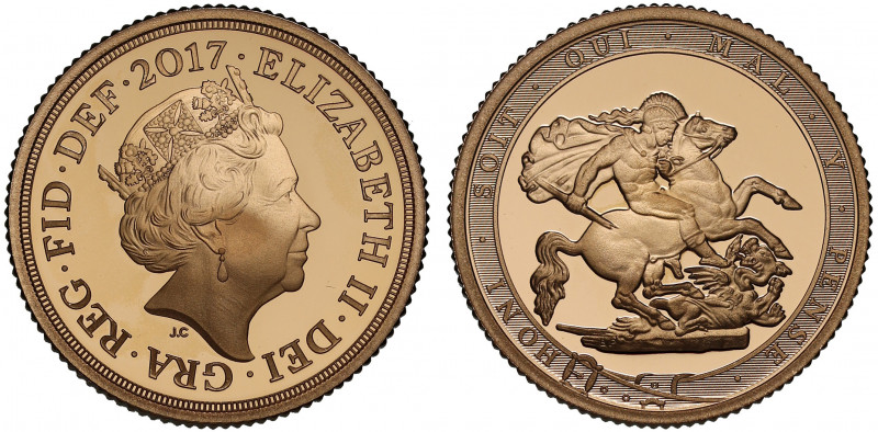 PF68 UCAM | Elizabeth II (1952 -), gold proof Sovereign, 2017, struck for the 20...