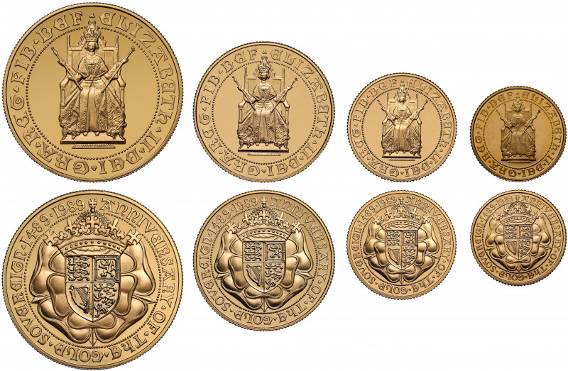 PF69 UCAM | Elizabeth II (1952 -), gold 4-coin proof set, 1989, struck for the 5...