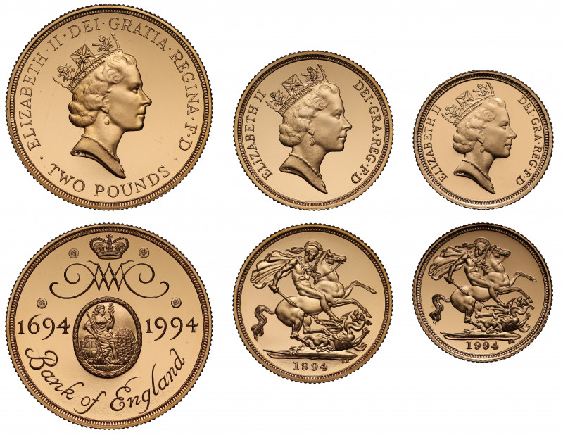 PF69-70 UCAM | Elizabeth II (1952 -), gold 3-coin proof set, 1994, Two Pounds, S...