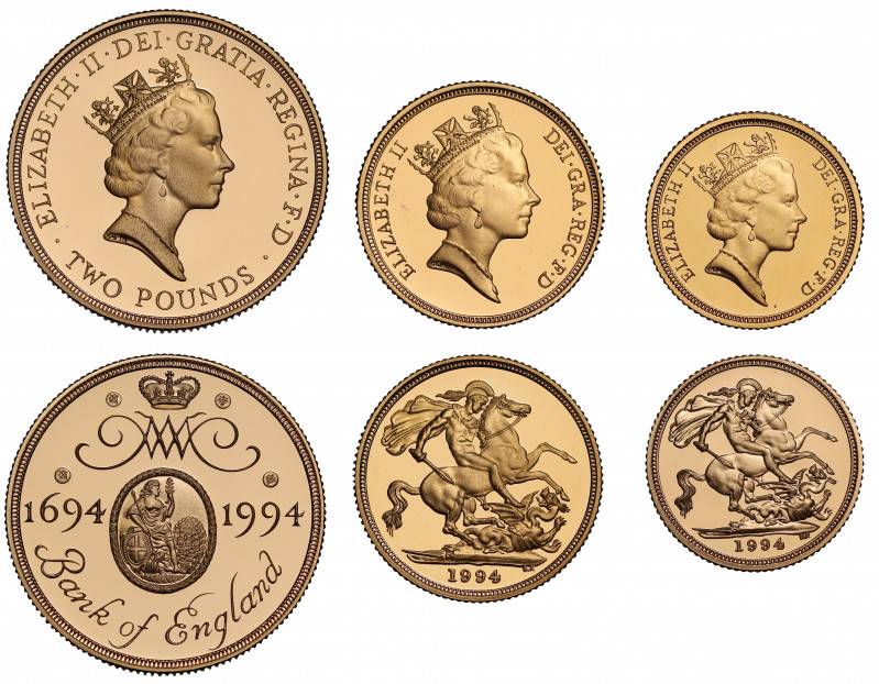 PF69-70 UCAM | Elizabeth II (1952 -), gold 3-coin proof set, 1994, Two Pounds, S...