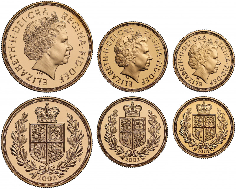 PF69-70 UCAM | Elizabeth II (1952 -), gold 3-coin proof set, 2002, Two Pounds, S...