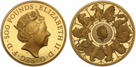 Elizabeth II (1952 -), gold proof Ten Ounce of Five Hundred Pounds, 2021, 10 Ounces of 999.9 fine gold, struck as final ‘Completer’ coin in the Queen’...