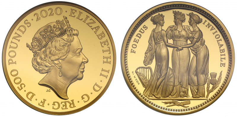 PF70 UCAM FDOI | Elizabeth II (1952 -), gold proof Five Ounce of Five Hundred Po...
