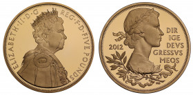 PF70 UCAM | Elizabeth II (1952 -), gold proof Five Pounds, 2012, struck to celebrate the Diamond Jubilee of Her Majesty Queen Elizabeth II, portrait o...