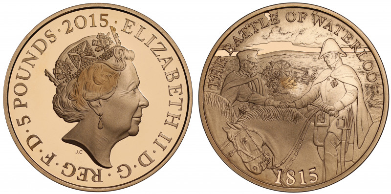 PF69 UCAM | Elizabeth II (1952 -), gold proof Five Pounds, 2015, struck to comme...