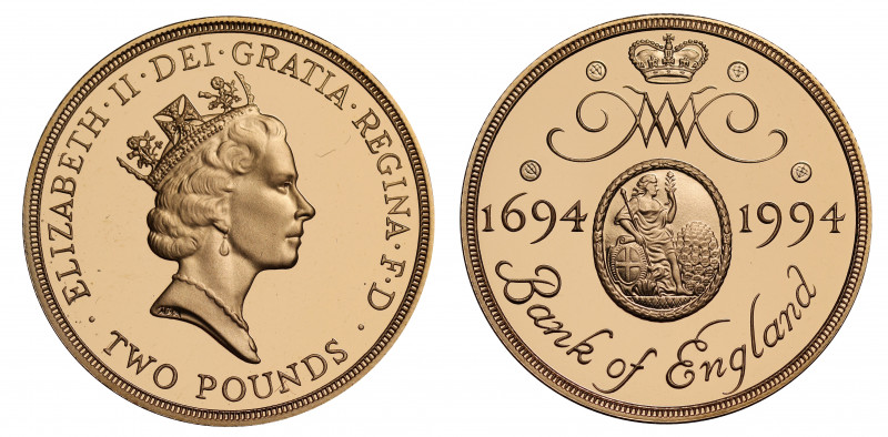 PF70 UCAM | Elizabeth II (1952 -), gold proof Two Pounds, 1994, struck to commem...
