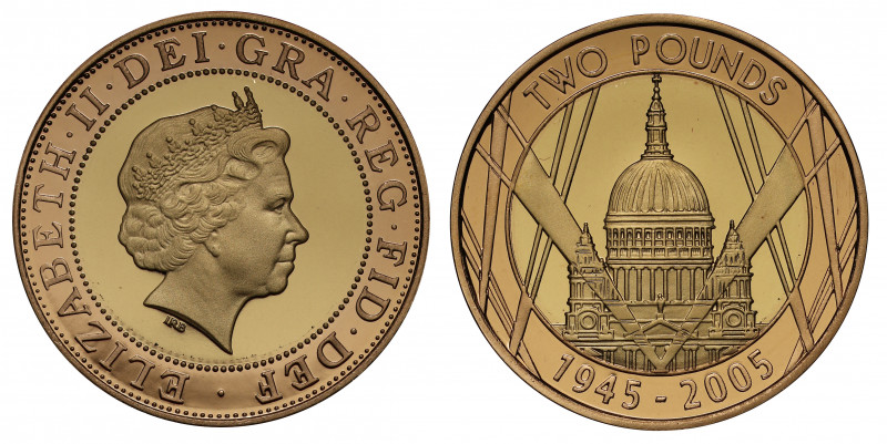 PF70 UCAM | Elizabeth II (1952 -), gold proof Two Pounds, 2005, struck for the 6...