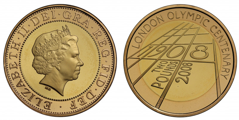 PF68 UCAM | Elizabeth II (1952 -), gold proof Two Pounds, 2008, struck for the c...