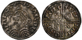 Harold I (1035-40), silver Penny, fleur-de-lis type (c.1038-40), Thetford Mint, Moneyer Aelfwine, diademed bust left with sceptre, Latin legend and to...