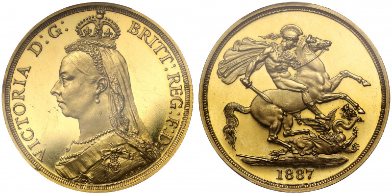 PR62 DCAM | Victoria (1837-1901), gold pattern Two Pounds, 1887, without BP in e...