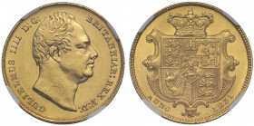 MS61 | William IV (1830-37), gold Sovereign, 1831, first bare head right, nose points to second N in legend with rounded ear, W.W. incuse on truncatio...