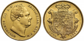 William IV (1830-37), gold Sovereign, 1835, second bare head right, W.W. slightly doubled incuse on truncation, GULIELMUS IIII D: G: BRITANNIAR: REX F...