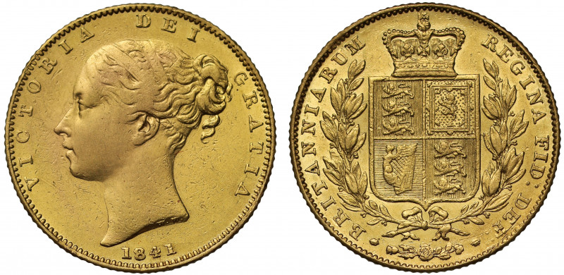 Victoria (1837-1901), gold Sovereign, 1841, first young filleted head left, W.W....
